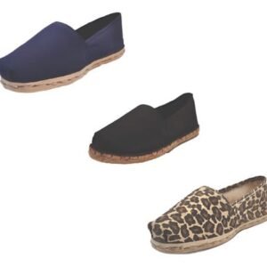 Tripack Alpargata Azul Marino, Negro Goma Y Animal Print