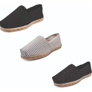 Tripack Alpargata Negro, Ray Gris/blanco Y Animal Print Neg