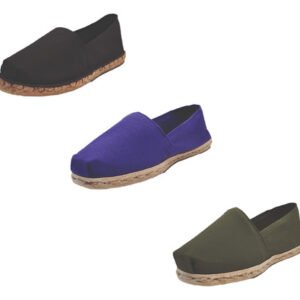 Tripack Alpargata Negro Goma, Morado Y Verde Militar