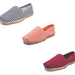 Tripack Alpargata Ray Azu/blan, Coral Y Burdeo