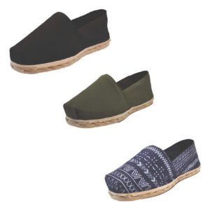 Tripack Alpargata Negro, Verde Militar Y Azul Étnico