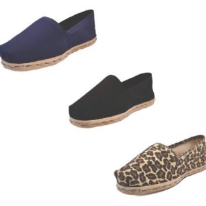 Tripack Alpargata Azul Marino, Negro Y Animal Print