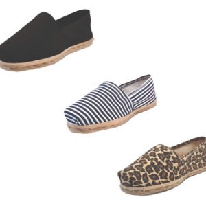 Tripack Alpargata Negro, Ray Azul/blanco Y Animal Print