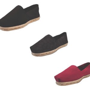 Tripack Alpargata Negro, Animal Print Negro Y Burdeo