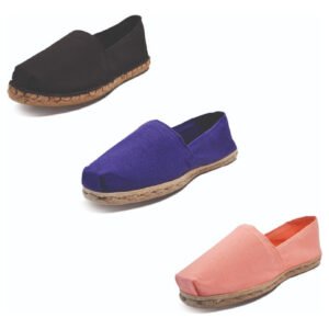 Tripack Alpargata Negro Goma, Morado Y Coral