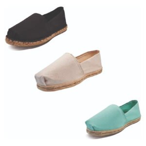 Tripack Alpargata Negro Goma, Crudo Y Turquesa