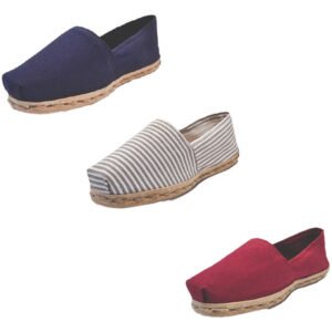 Tripack Alpargata Azul Marino, Ray Gris/blanco Y Burdeo