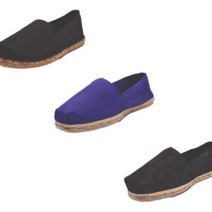 Tripack Alpargata Negro Goma, Morado Y Animal Print Negro