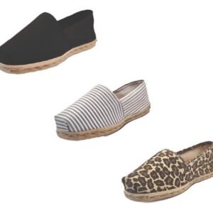 Tripack Alpargata Negro, Ray Gris/blanco Y Animal Print