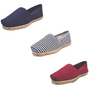 Tripack Alpargata Azul Marino, Ray Azul/blanco Y Burdeo