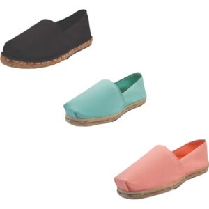 Tripack Alpargata Negro Goma, Turquesa Y Coral