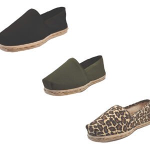 Tripack Alpargata Negro, Verde Militar Y Animal Print