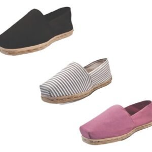 Tripack Alpargata Negro, Ray Gris/blanco Y Jacarandá