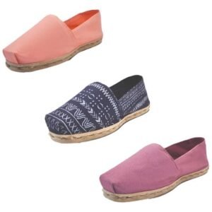 Tripack Alpargata Coral, Azul Étnico Y Jacarandá