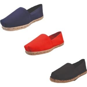 Tripack Alpargata Azul Marino, Rojo Y Negro Goma
