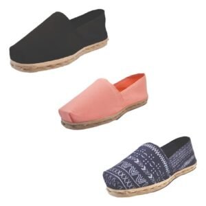 Tripack Alpargata Negro, Coral Y Azul Étnico