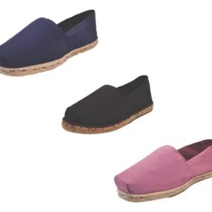 Tripack Alpargata Azul Marino, Negro Goma Y Jacarandá