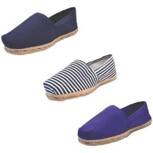 Tripack Alpargata Azul Marino, Ray Azul/blanco Y Morado