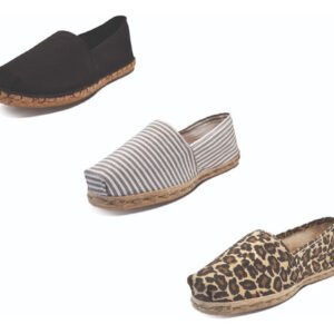 Tripack Alpargata Negro Goma, Ray Gris/bla Y Animal Print