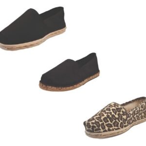 Tripack Alpargata Negro, Negro Goma Y Animal Print