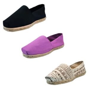 Tripack Alpargata Negro, Jacarandá Y Crudo Étnico