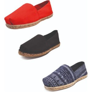 Tripack Alpargata Rojo, Negro Goma Y Azul Étnico