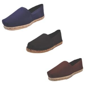 Tripack Alpargata Azul Marino, Negro Goma Y Café