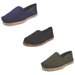 Tripack Alpargata Azul Marino, Negro Goma Y Verde Militar