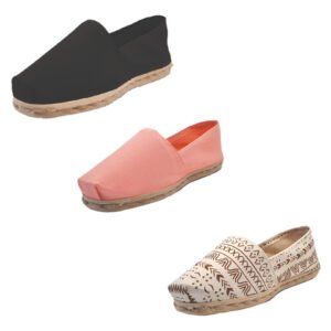 Tripack Alpargata Negro, Coral Y Crudo Étnico