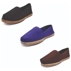 Tripack Alpargata Negro Goma, Morado Y Café