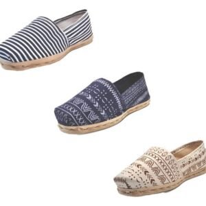 Tripack Alpargata Ray Azu/blan, Azul Étnico Y Crudo Étnico