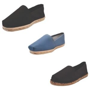 Tripack Alpargata Negro, Mezclilla Y Negro Refuerzo Goma