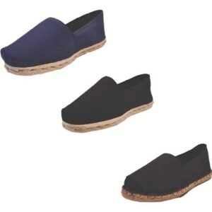 Tripack Alpargata Azul Marino, Negro Y Negro Goma