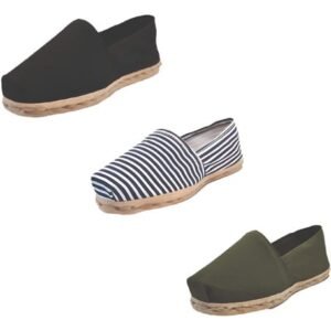 Tripack Alpargata Negro, Ray Azul/blanco Y Verde Militar