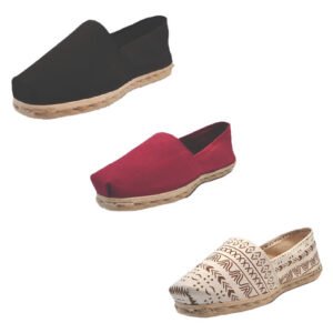 Tripack Alpargata Negro, Burdeo Y Crudo Étnico