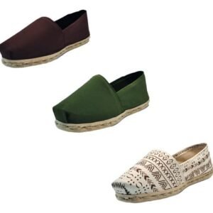 Tripack Alpargata Café, Verde Militar Y Crudo Étnico