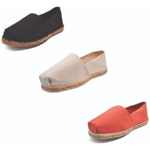 Tripack Alpargata Negro Goma, Crudo Y Terracota