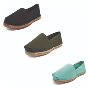 Tripack Alpargata Negro Goma, Verde Militar Y Turquesa