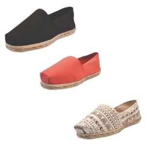 Tripack Alpargata Negro, Terracota Y Crudo Étnico