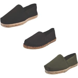 Tripack Alpargata Negro, Negro Goma Y Verde Militar