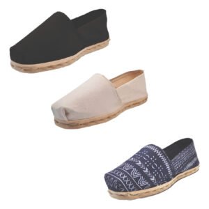 Tripack Alpargata Negro, Crudo Y Azul Étnico