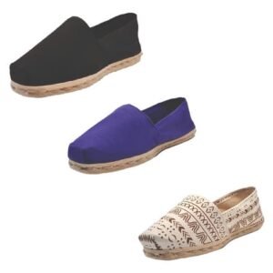 Tripack Alpargata Negro, Morado Y Crudo Étnico