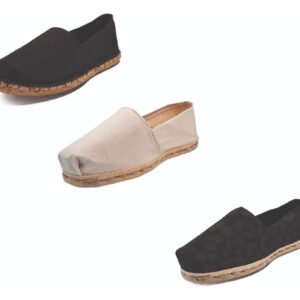 Tripack Alpargata Negro Goma, Crudo Y Animal Print Negro