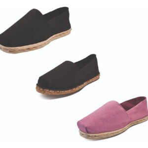 Tripack Alpargata Negro, Negro Goma Y Jacarandá