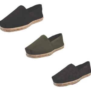 Tripack Alpargata Negro, Verde Militar Y Animal Print Negro