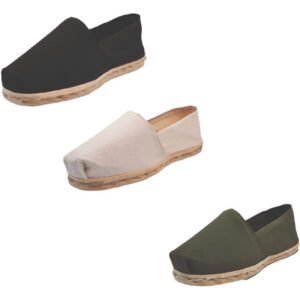 Tripack Alpargata Negro, Crudo Y Verde Militar