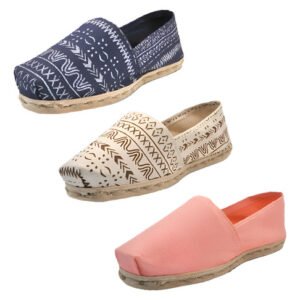 Tripack Alpargata Coral, Azul Étnico Y Crudo Étnico