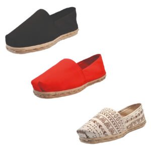 Tripack Alpargata Negro, Rojo Y Crudo Étnico