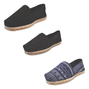 Tripack Alpargata Negro, Animal Print Negro Y Azul Étnico