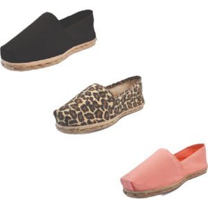Tripack Alpargata Negro, Animal Print Y Coral